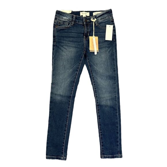 Jessica Simpson Girls Skinny Leg Jeans Size 10 Blue Roll Cuff Mid Rise NWT $34 - Picture 1 of 16